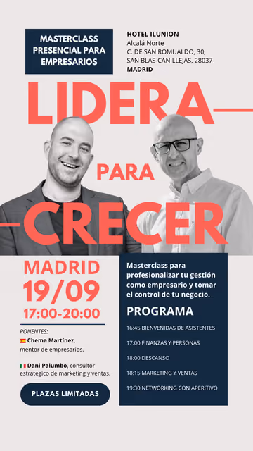 Locandina della masterclass Lidera para crecer, Madrid