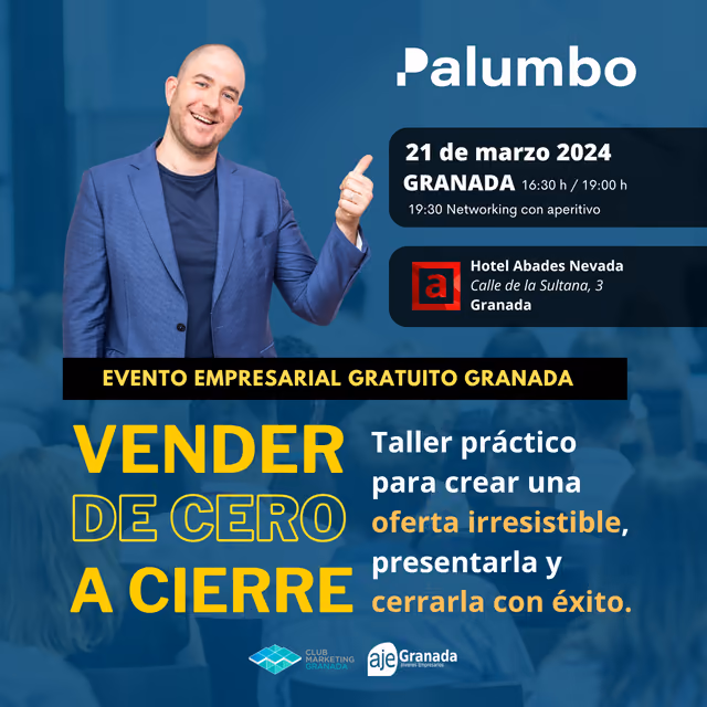 Locandina del workshop Vender de cero a cierre, Granada, 21 marzo 2024